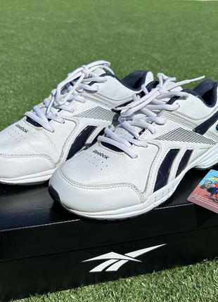 Мужские кожаные кроссовки reebok dmx ride training white navy silver6 фото