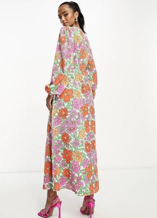 Плаття міді довжини у квітковий принт довге плаття vila8 фото