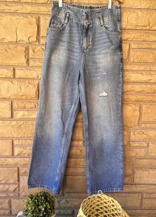 Джинси моми з високою посадкою zara