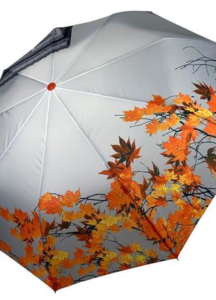 Женский зонт полуавтомат на 9 спиц, антиветер, оранжевый, toprain0544-22 фото