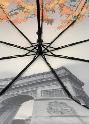 Женский зонт полуавтомат на 9 спиц, антиветер, оранжевый, toprain0544-28 фото