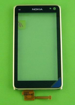 Сенсор nokia n8 с панелью, зеленый оригинал #0089f06