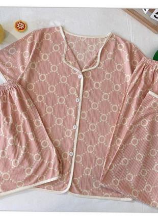 Піжама жіноча для сну 3в1 кольору в асортименті (9105)7 фото