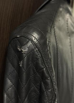 Кожаная червня куртка косуха кожзам экокожа 38-407 фото