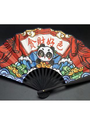 Веер женский складной двухсторонний, веер ручной бамбуковый