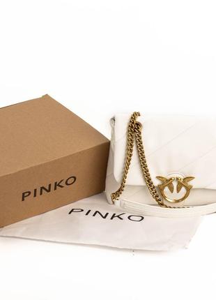 Pinko big love bag puff maxi quilt white/gold2 фото