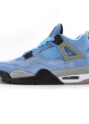 Демисезон nike air jordan retro 4se university blue tech grey blue black1 фото