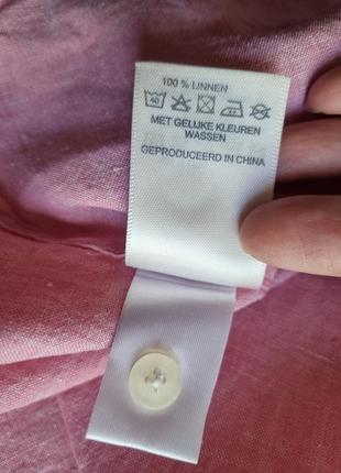 100% льон брендова рожева топова базова лляна льняна сорочка шведка теніска м paul costelloe8 фото