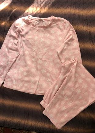 Теплая пижама розовая 16/18 размер l xl