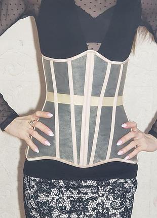 Корсет женский утягивающий талию для фигуры    16 косточек - бежевый (5113)