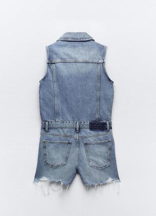 Джинсовый ромпер комбинезон zara s5 фото