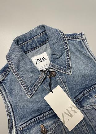 Джинсовый ромпер комбинезон zara s7 фото