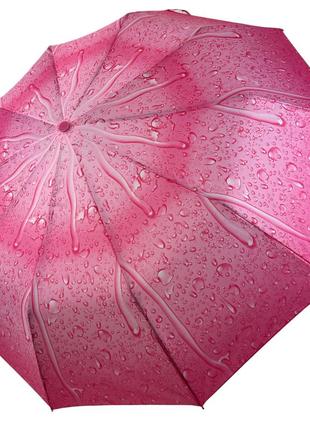 Жіноча парасоля напівавтомат "краплі дощу" від s&l на 10 спиць, рожевий, 01605р-1