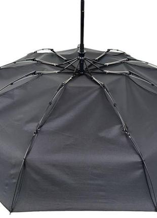 Жіноча складна парасоля автомат на 9 спиць з тисненим принтом парижа від frei regen, чорний 0822-67 фото