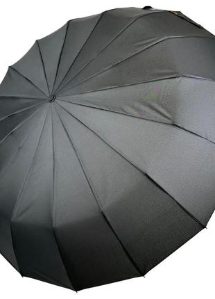Мужской складной зонт-автомат от feeling rain на 16 спиц антиветер, черный, m 02316-17 фото