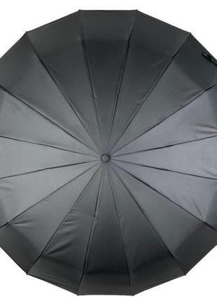 Мужской складной зонт-автомат от feeling rain на 16 спиц антиветер, черный, m 02316-13 фото