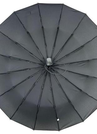Мужской складной зонт-автомат от feeling rain на 16 спиц антиветер, черный, m 02316-14 фото