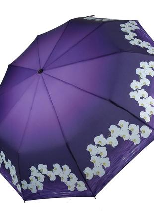 Женский автоматический зонт flagman-thebest с орхидеями, модель "lava", фиолетовый, 0734-8