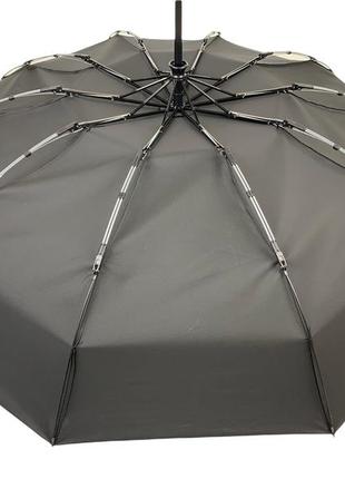 Мужской складной зонт-автомат черный, 10 спиц с прямой ручкой от toprain, антиветер, 0917-16 фото