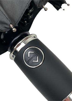 Мужской складной зонт-автомат черный, 10 спиц с прямой ручкой от toprain, антиветер, 0917-19 фото