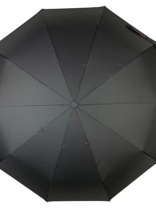 Мужской складной зонт-автомат черный, 10 спиц с прямой ручкой от toprain, антиветер, 0917-13 фото