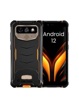 Защищенный смартфон hotwav t5 pro orange 4/32 гб мощный телефон с большой батареей и защитой