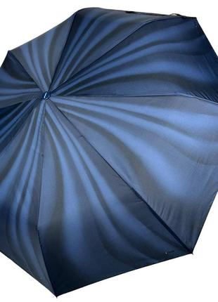 Женский зонт полуавтомат с абстрактным принтом на 8 спиц от toprain, темно-синяя ручка, 02055-4