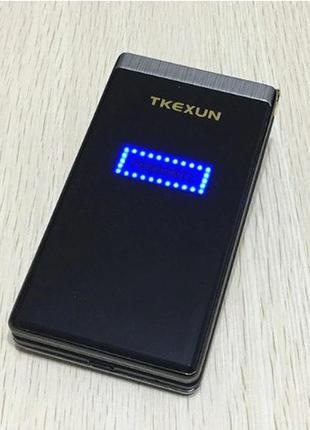 Мобільний телефон tkexun m2 black (yeemi m2-c) зручна кнопкова розкладачка бабушкофон