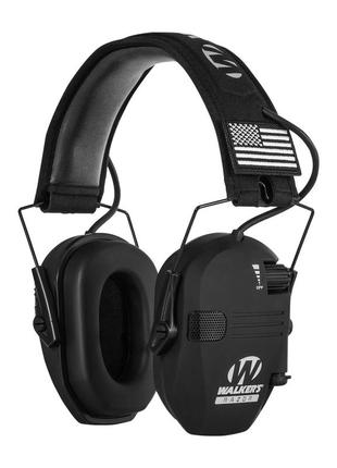 Активные тактические наушники walker's razor w1 black с системой шумоподавления для защиты слуха