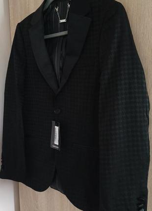 Шикарний брендовий чоловічий чорний піджак3 фото