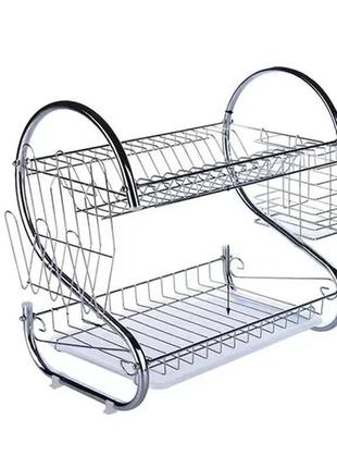 Стойка для хранения посуды kitchen storage rack, сушилка для посуды3 фото