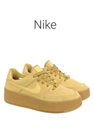 Шкіряні жіночі кросівки nike air force 1 low sage suede оригінал