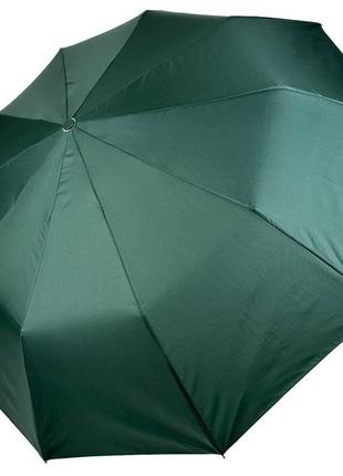 Складной однотонный зонт полуавтомат от bellissimo, антиветер, зеленый м0533-3