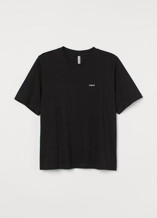 Черная базовая футболка h&m с надписью original