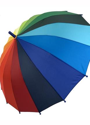 Детский полуавтоматический зонт-трость "радуга" от thebest, подойдет для школьников, темно-синяя ручка, 050с-4