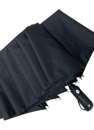 Сімейна складна парасоля-автомат із прямою ручкою від flagman-thebest, антивітер, чорна, 0732-15 фото