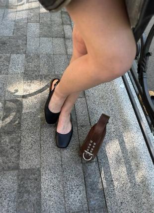 Балетки туфли женские черные кожа7 фото