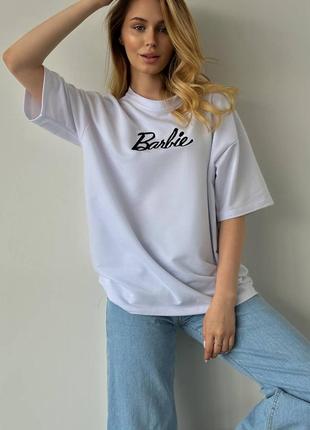 Футболка oversize с вышивкой barbie мод.821и1 фото