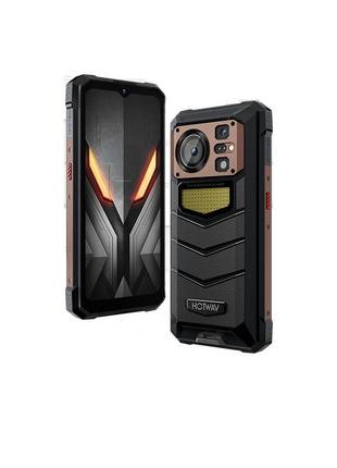 Защищенный смартфон hotwav w11 6/256gb gold night vision nfc аккумулятор 20800 мач android 13