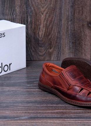 Чоловічі шкіряні літні туфлі matador brown коричневі з натуральної шкіри на літо взуття *52к*3 фото
