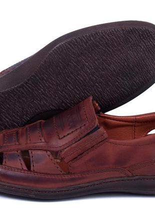 Чоловічі шкіряні літні туфлі matador brown коричневі з натуральної шкіри на літо взуття *52к*8 фото