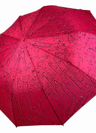Складна жіноча парасоля напівавтомат "краплі дощу" від sl, рожевий, 0497sl-4