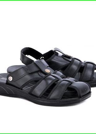 Чоловічі шльопанці сандалії чорні босоніжки на липучці тапочки (розміри: 40,42)