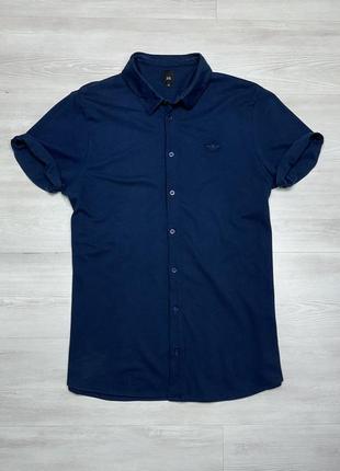 River island фирменная темно-синяя мужская рубашка поло