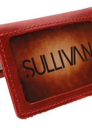 Обложка для водительских документов прав удостоверений id паспорта sullivan odd19(5) красная