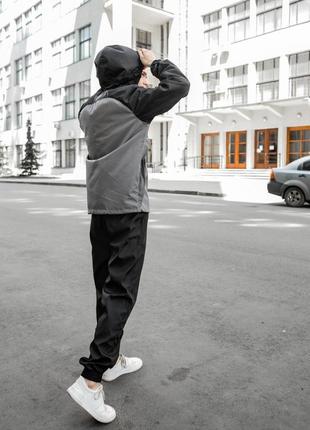 Комплект мужской nike: анорак "house" черно-серый + брюки "president" + борсетка6 фото