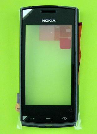 Сенсор nokia asha 500 dual sim с панелью, черный оригинал #0258704