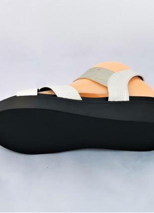 Женские сандалии босоножки белые резинка летняя обувь (размеры: 37,38)  - 0-43 фото