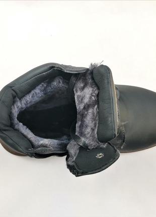 Ботинки зимние мужские черные кроссовки с мехом на замке с молнией (размеры: 44) - 202-24 фото