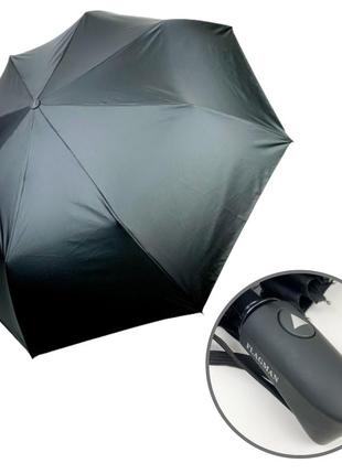 Мужской складной зонт полуавтомат с прямой ручкой на 8 спиц thebest, есть антиветер, черный, fl0709-1